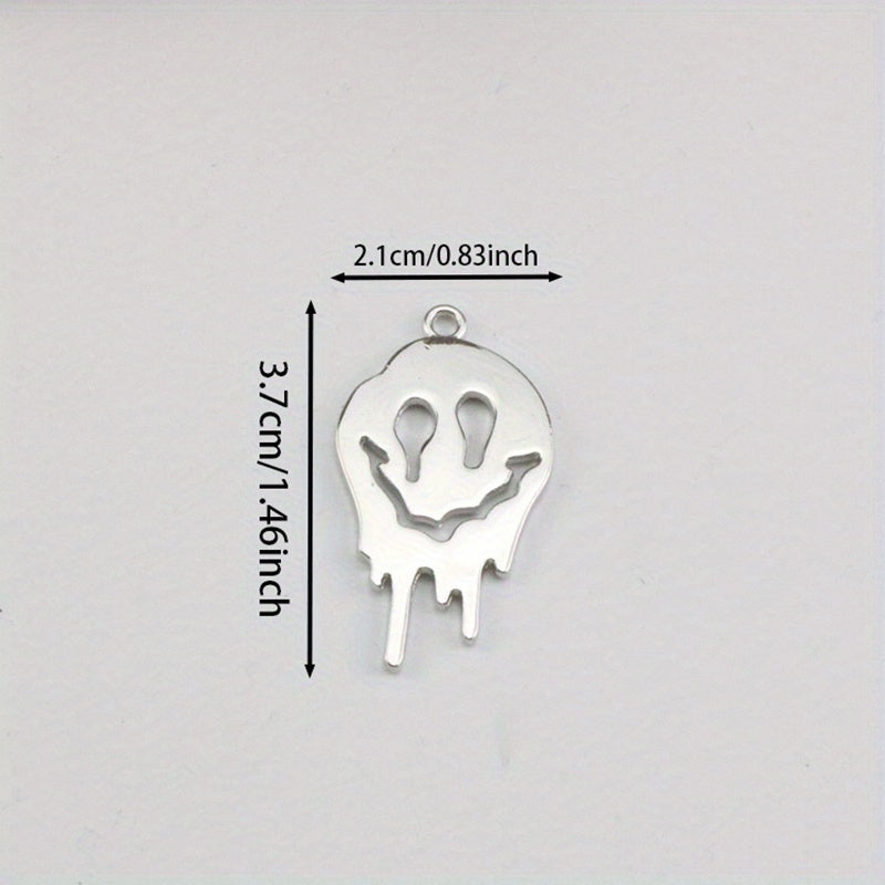 5pcs Abstract Ghost Face Pendant Alloy Skull Charms for DIY Halloween Jewelry