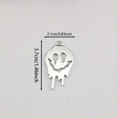 5pcs Abstract Ghost Face Pendant Alloy Skull Charms for DIY Halloween Jewelry