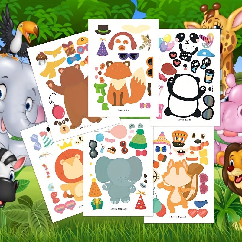 Animal Sticker Sheets for Kids Art - Tiger, Elephant & More - DIY Craft Supplies