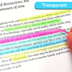 1280pcs Waterproof Highlighter Sticky Page Markers Tabs for Office School Study