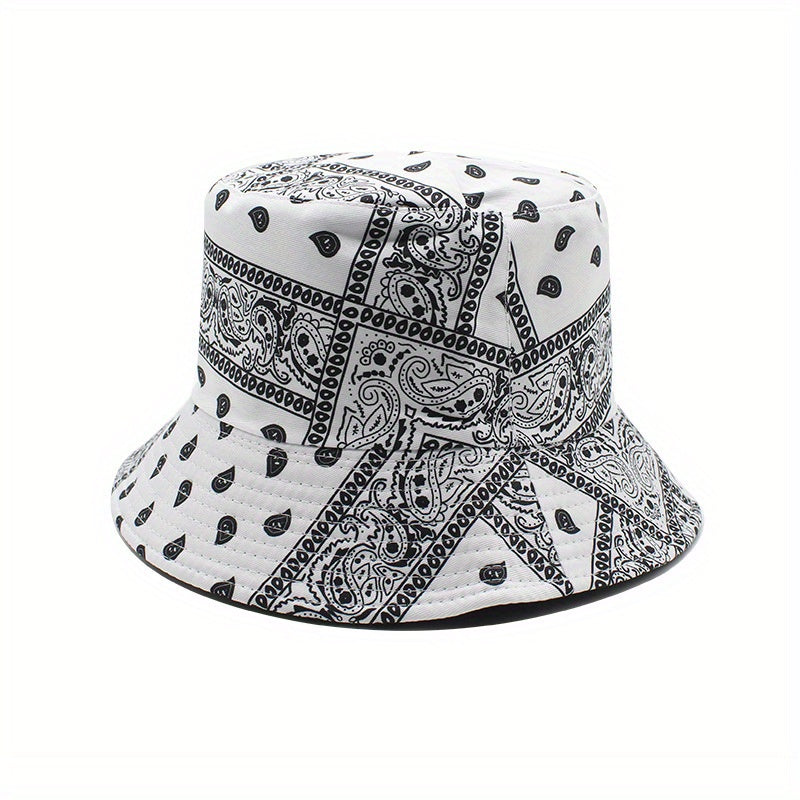 Paisley Pattern Reversible Bucket Hat for Outdoor