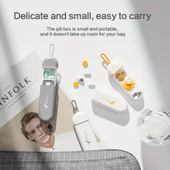 Compact 3 Compartment Pill Organizer Portable Pill Box with Lanyard