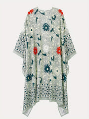 Boho Cover Up Women's Plus Scarf & Paisley Print Batwing Sleeve