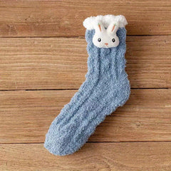 Cartoon Fuzzy Socks for Women - Comfy Mid Tube Stockings