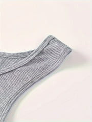 5pcs Ribbed Tank Tops Sleeveless Slim Fit Women Lingerie