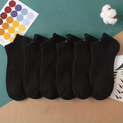 6 Pairs Soft & Lightweight Ankle Socks for Women