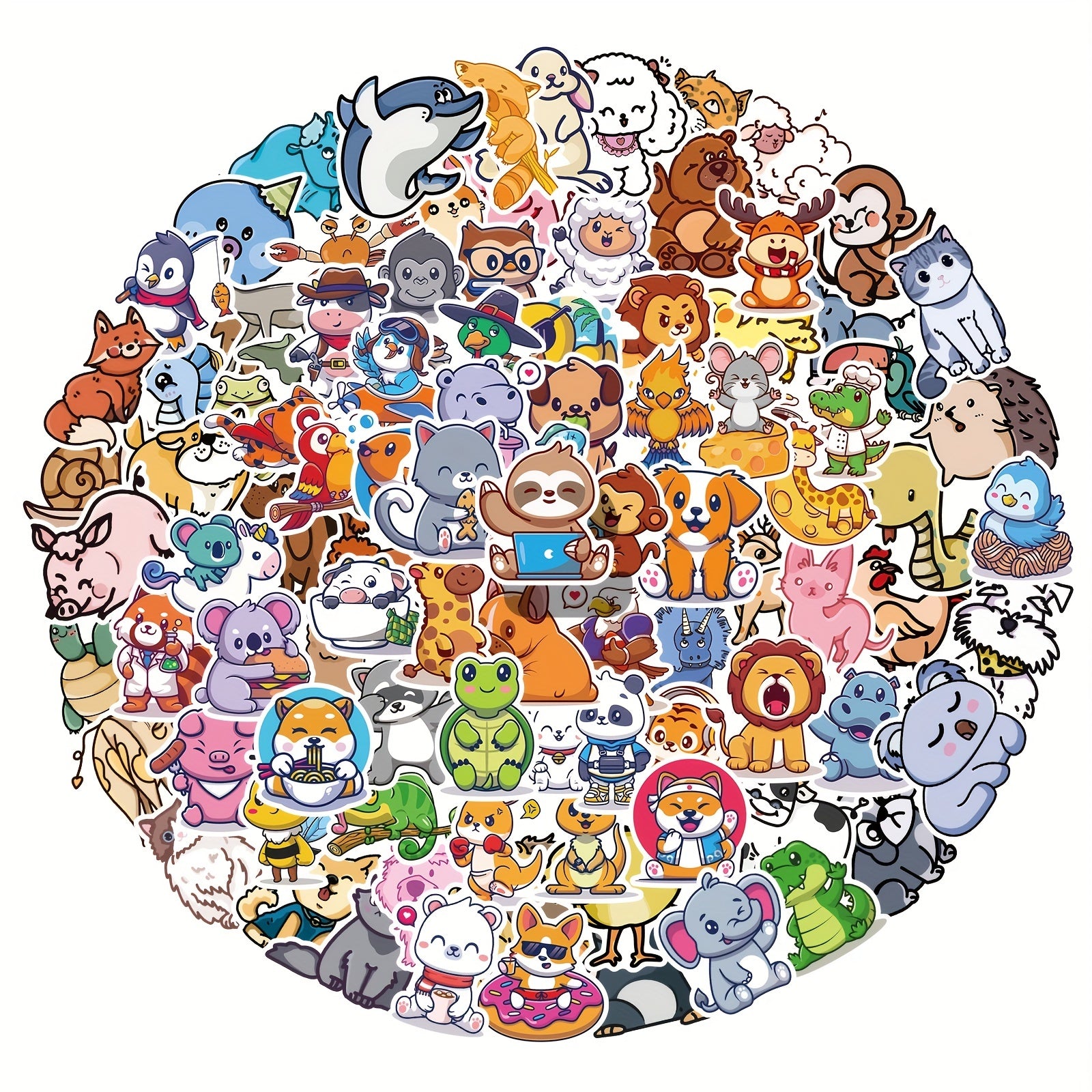 100pcs Small Animal Waterproof Stickers for Kids