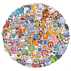 100pcs Small Animal Waterproof Stickers for Kids
