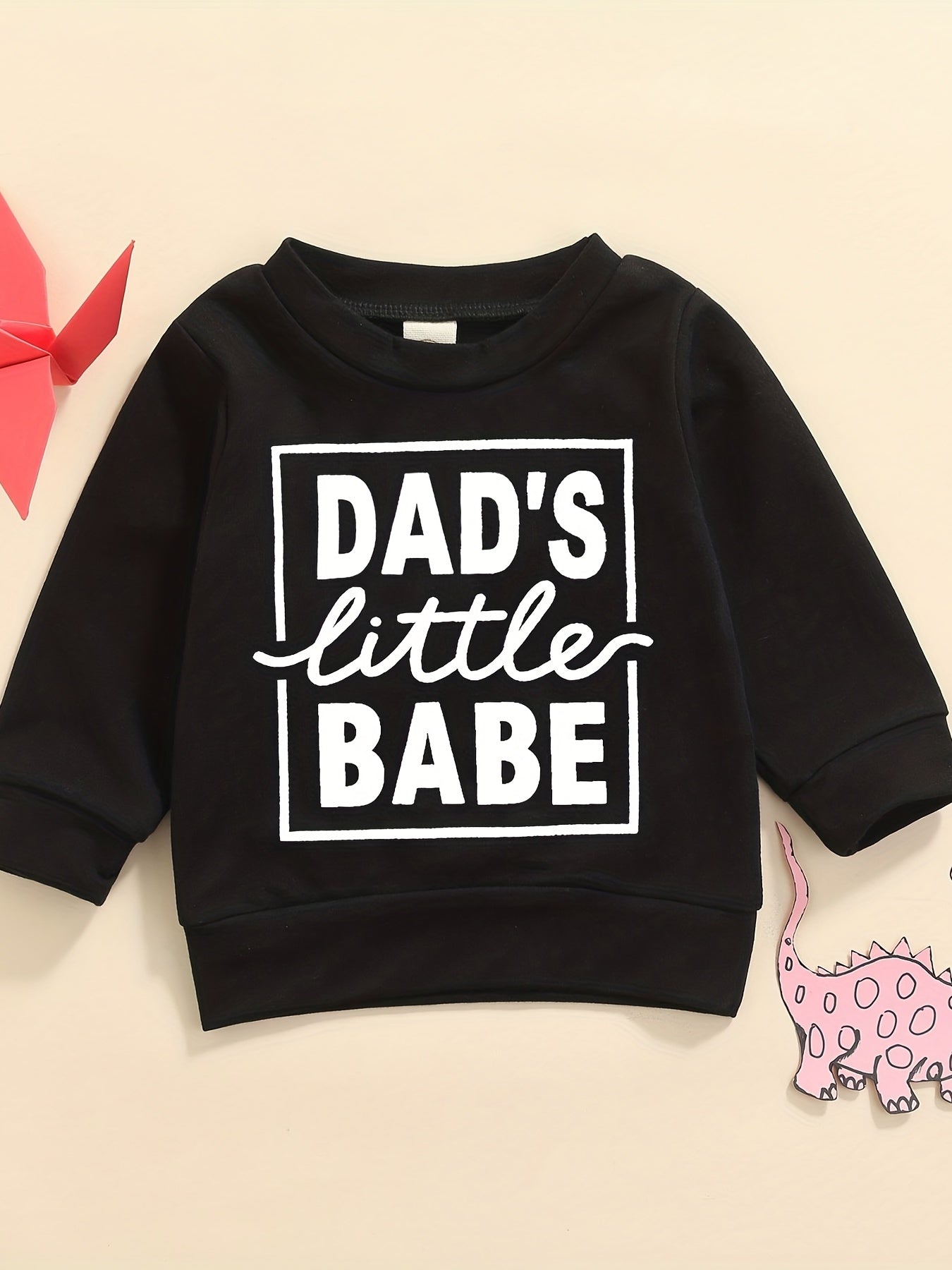 Boy's Long Sleeve Sweatshirt DAD'S Little BABE Toddler Baby Casual Tops