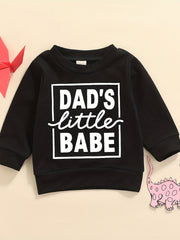 Boy's Long Sleeve Sweatshirt DAD'S Little BABE Toddler Baby Casual Tops