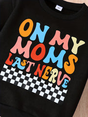Checkerboard Pattern Kid's Thermal Sweatshirt