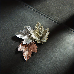 Vintage Maple Leaf Brooch Metal Charm Collar Lapel Pin