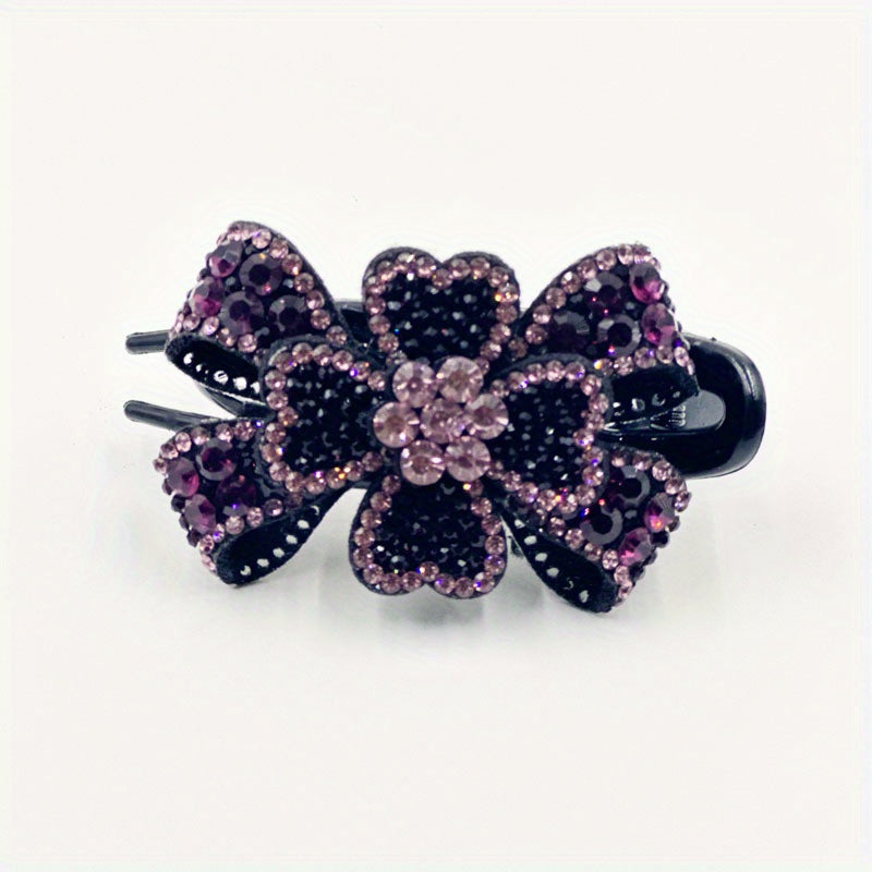 Crystal Flower Hair Claw Large Hair Clip