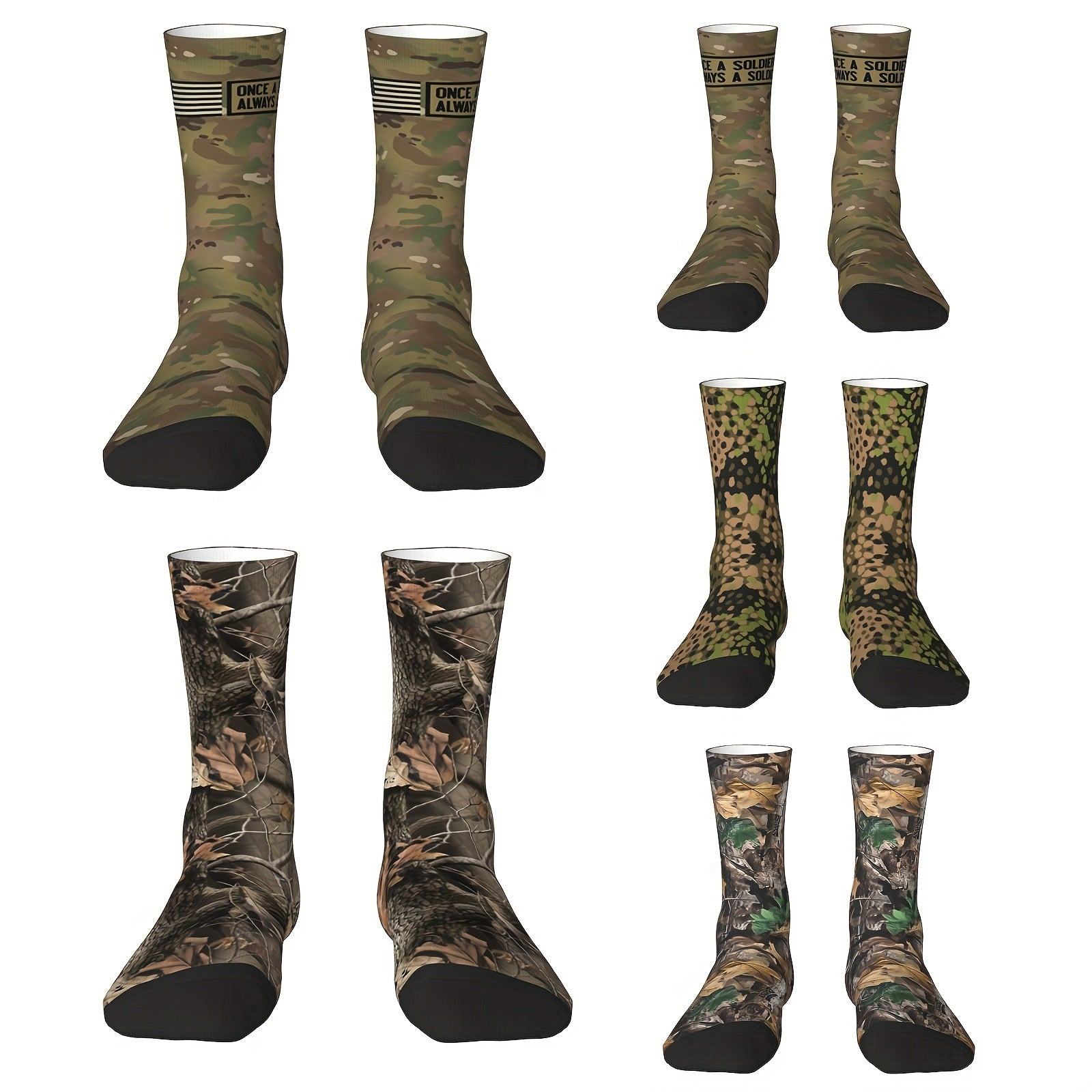 Camouflage Army Warm Mid calf Sock for Outdoor Sports