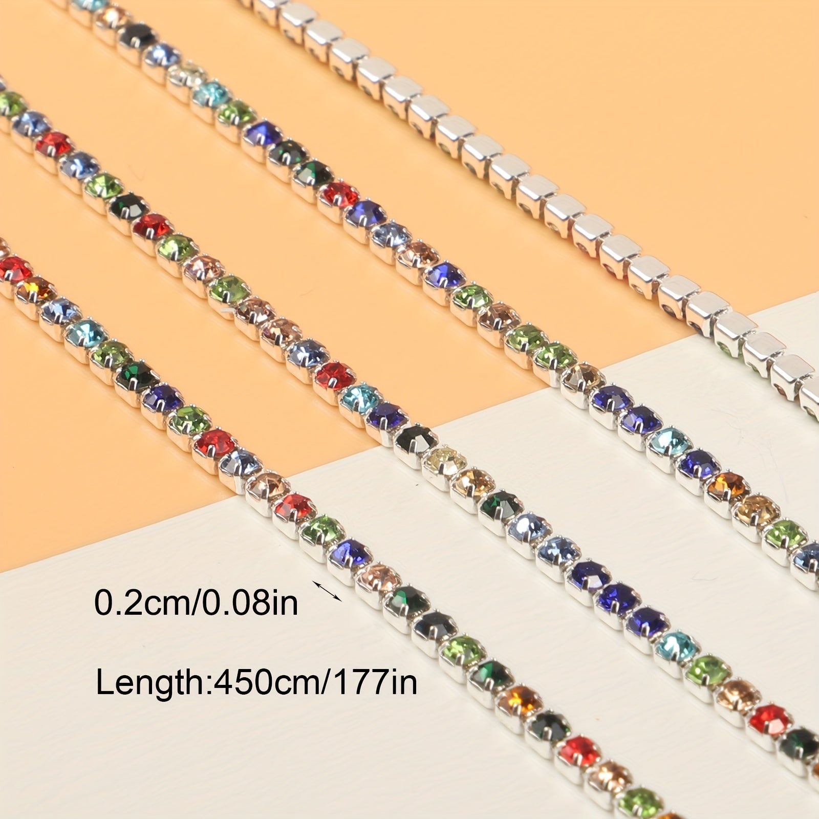 177in Rhinestone Chain for Nail Art, Shoe Decor