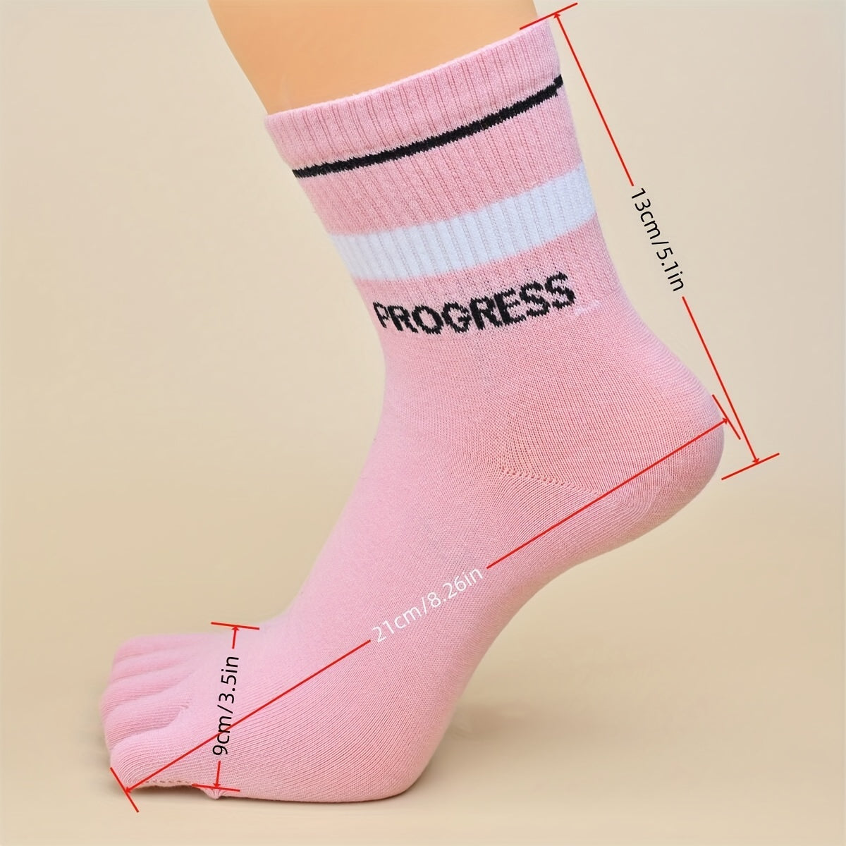 10 Pairs Striped 5 Finger Socks Mid Tube Women's Stockings