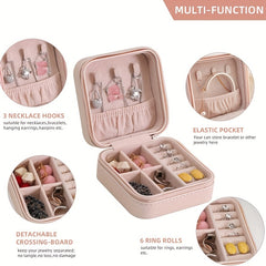 Mini Jewelry Box Organizer Square Display Box Earring Ring Necklace Case