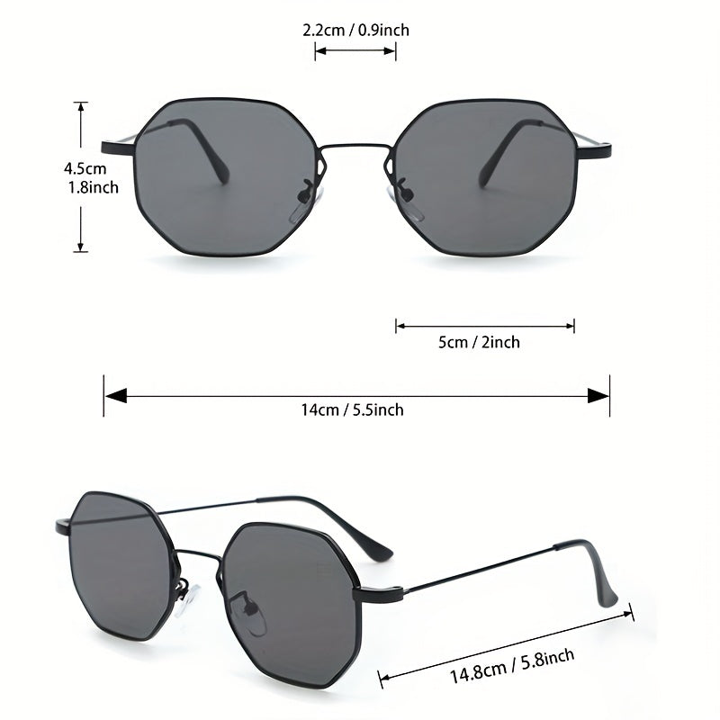 Men's Vintage Metal Square Frame Sunglasses Holiday Vacation