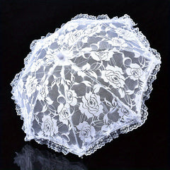 Lace Decoration Floral Pattern Girls Umbrella - Wedding Prop