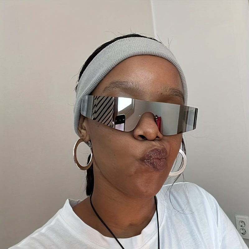 Y2K Mirror Lens Sunglasses UV400 Cyberpunk Style