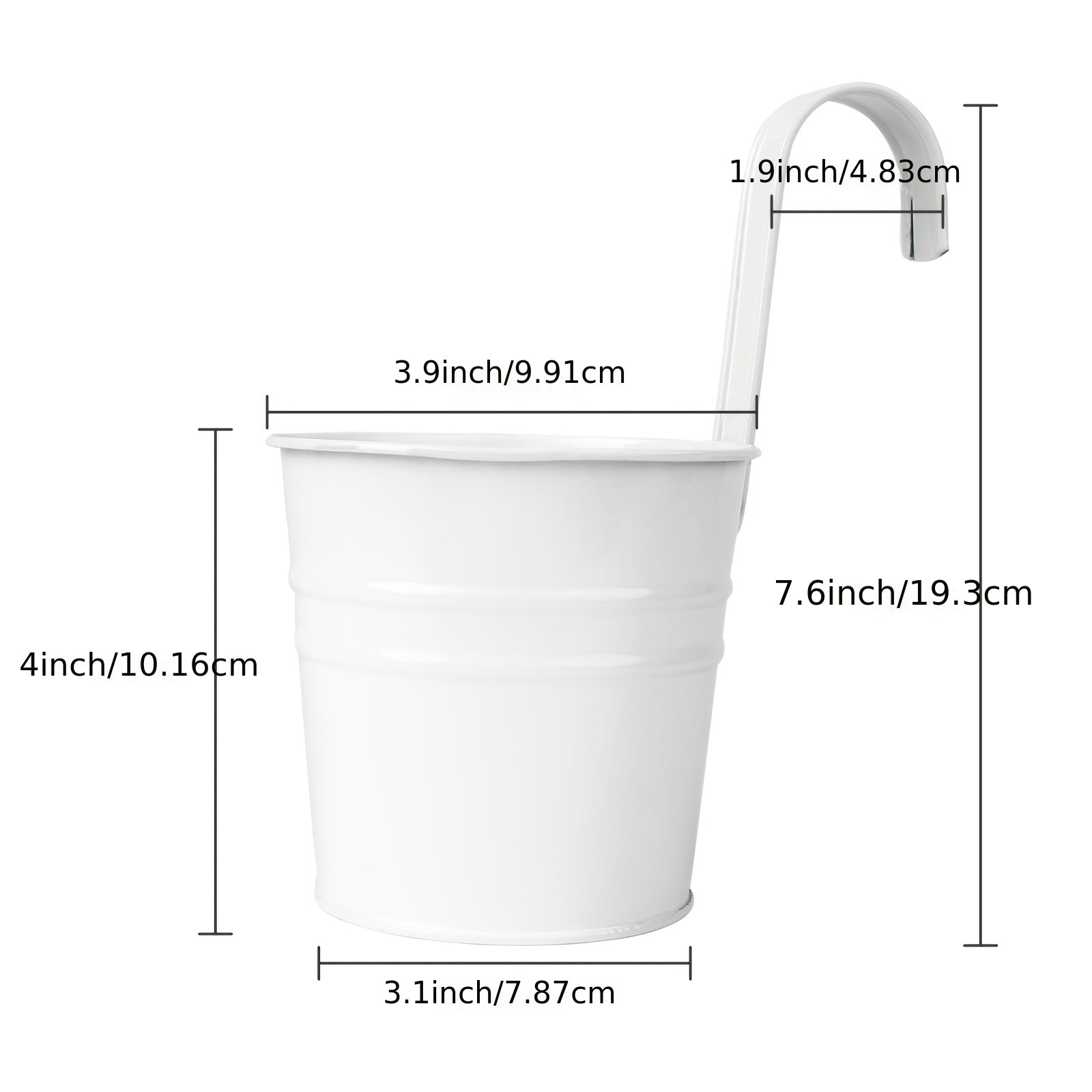 10pcs Hanging Flower Pots Railing Planter Iron Balcony Garden Planters