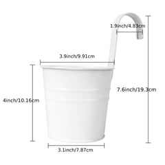 10pcs Hanging Flower Pots Railing Planter Iron Balcony Garden Planters