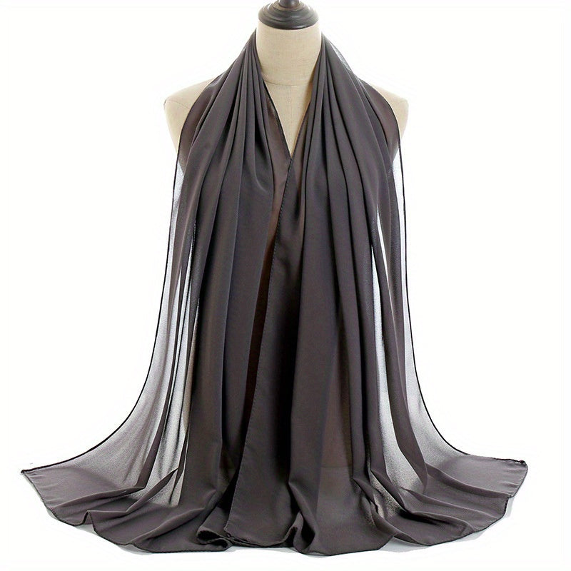 Chiffon Hijab Head Scarf Solid Shawl Classic Turban Scarves Large