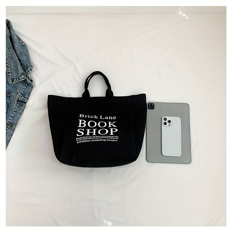 Stylish Letter Pattern Satchel Bag Canvas Handbag