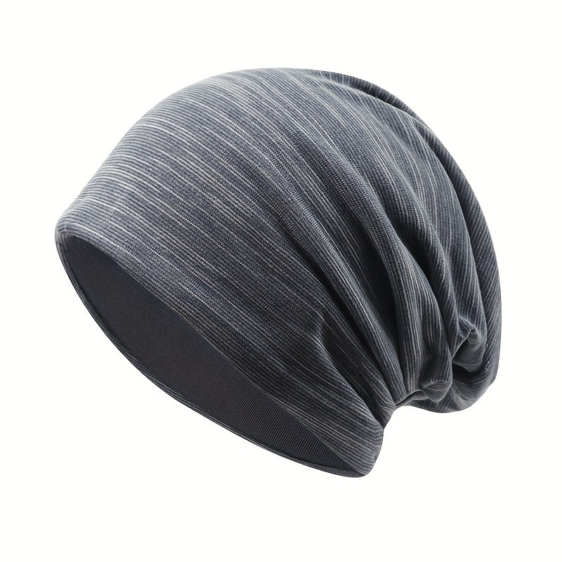 Solid Slouchy Beanie Hat Unisex Skull Cap Elastic Chemo Hat