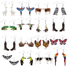 Funny Animal Dangle Earrings Acrylic Jewelry Personality Gift For Women
