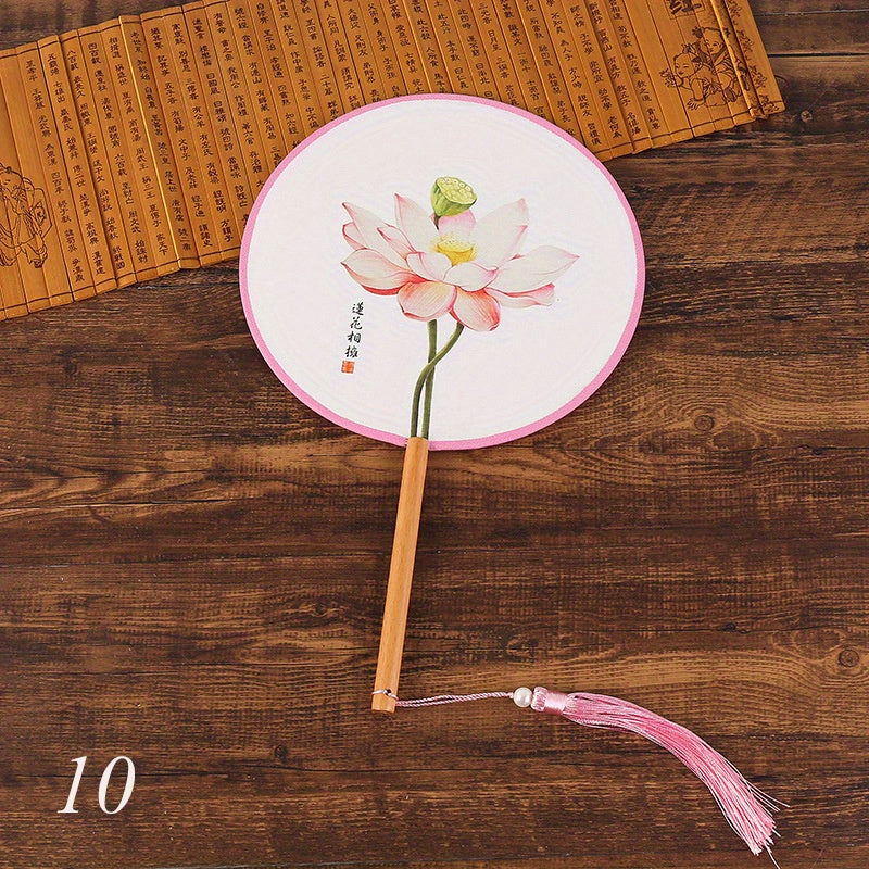 Chinese Style Round Fan Dance Accessories Ancient Palace Fan
