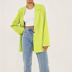  Solid Long Sleeve Workwear Blazer