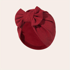 Big Bowknot Turban Cap Solid Head Scarf Beanie Hat Elastic Lightweight Head Wrap