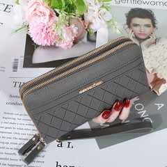 Large Capacity Zipper Coin Purse Clutch Bag with Wristband