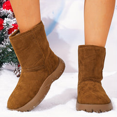 Women's Winter Snow Boots Faux Fur Lined Comfortable Non-slip Mid Calf Boots