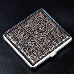 Leather Cigarette Pack 20 Split Tight Band Men's Storage Box