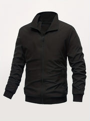 Men's Stand Collar Zip Up Jacket Coat For Spring Fall