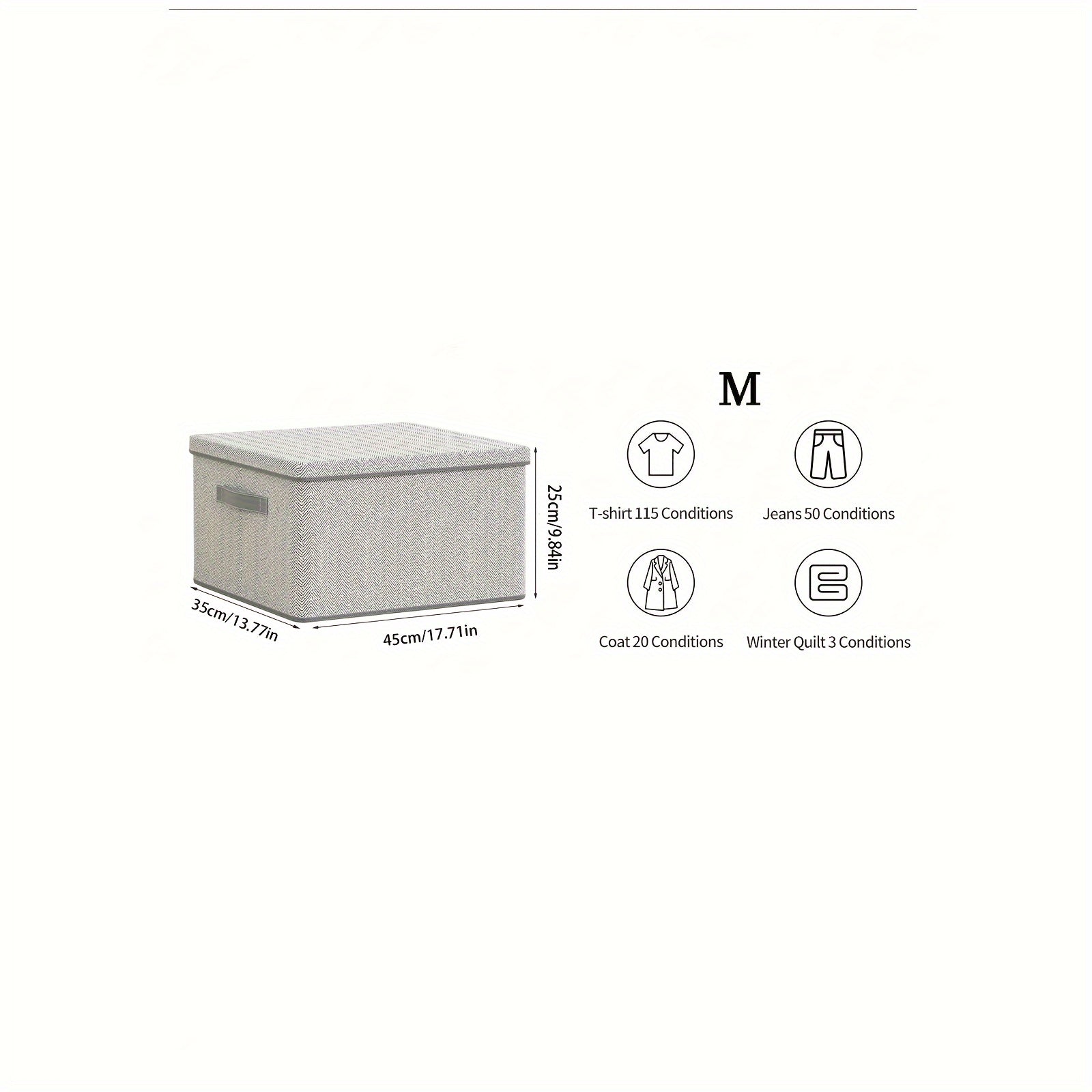 Foldable Storage Box with Lid Dust Proof Organizer for Clothes and Bedding