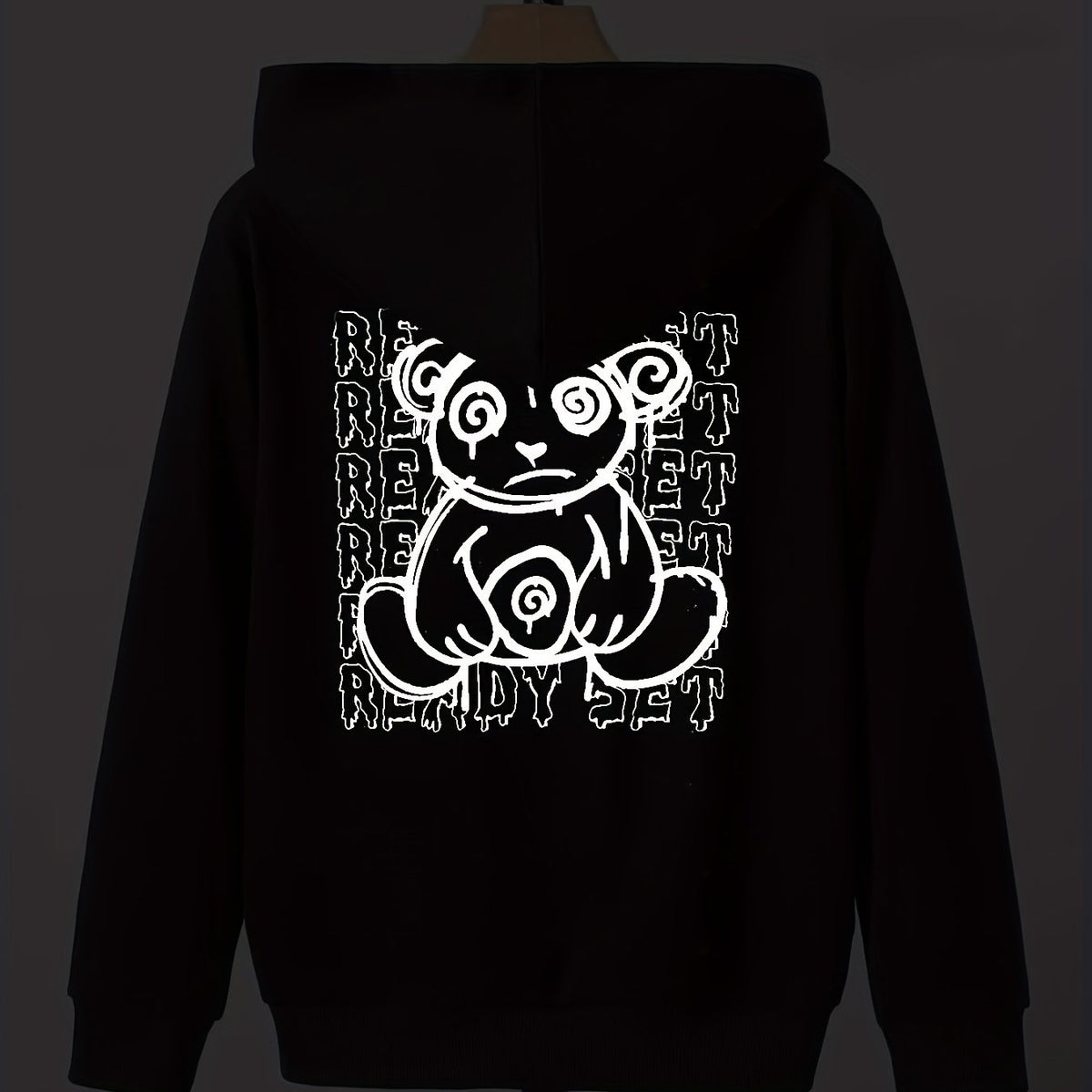 Bear & Letter Print Boys Pullover Sweatshirt Long Sleeve Crew Neck Tops Kids