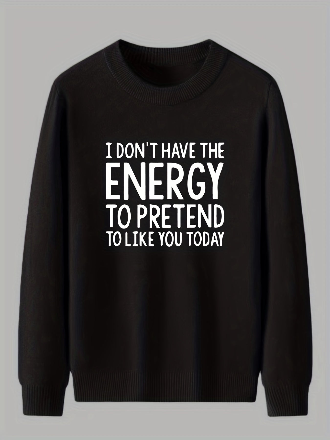 Men's Casual Knitted Sweater - Warm Mid Stretch Crew Neck Pullover