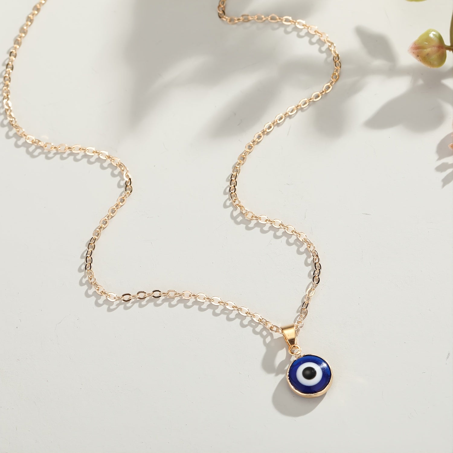 Devil's Eye Shape Pendant Necklace Adjustable Clavicle Chain