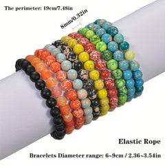 8mm Healing Stone Beaded Bracelet Natural Stretch Bracelet