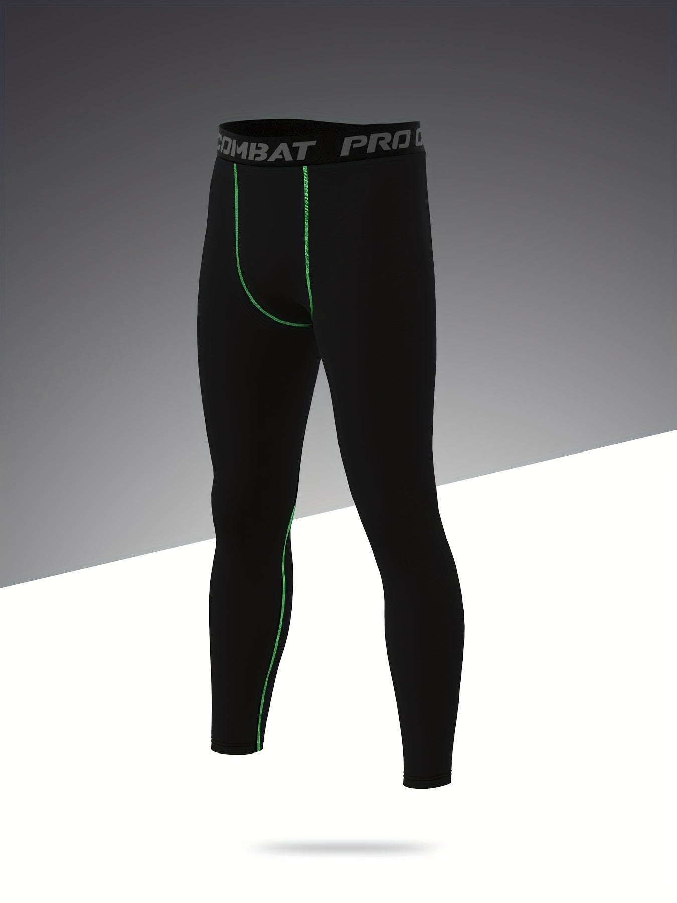 Men's Solid Sports Leggings Active Quick Drying High Stretch Compression Pants