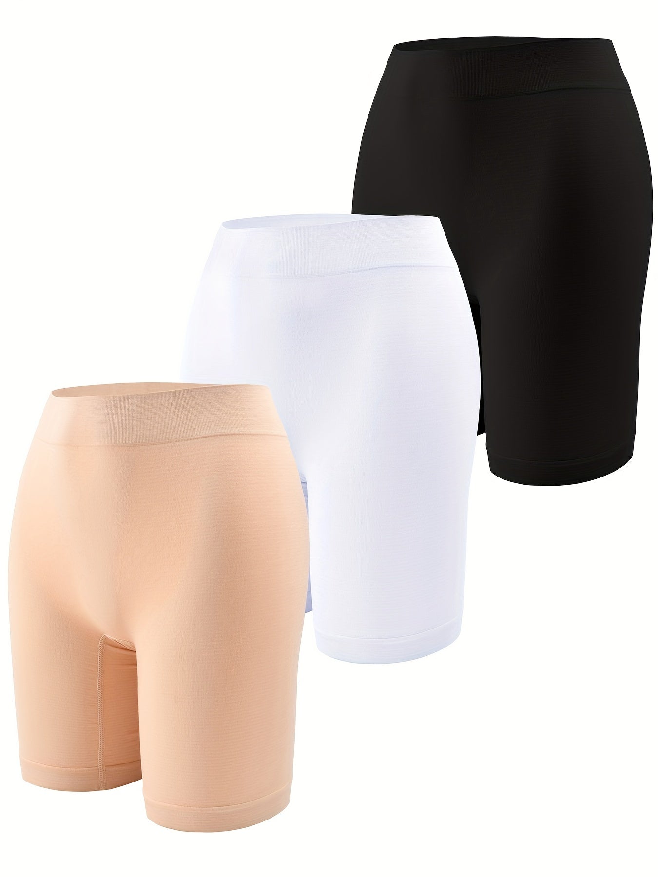 3 Seamless Solid Boyshort Panties Soft Comfortable Stretch Women's Lingerie