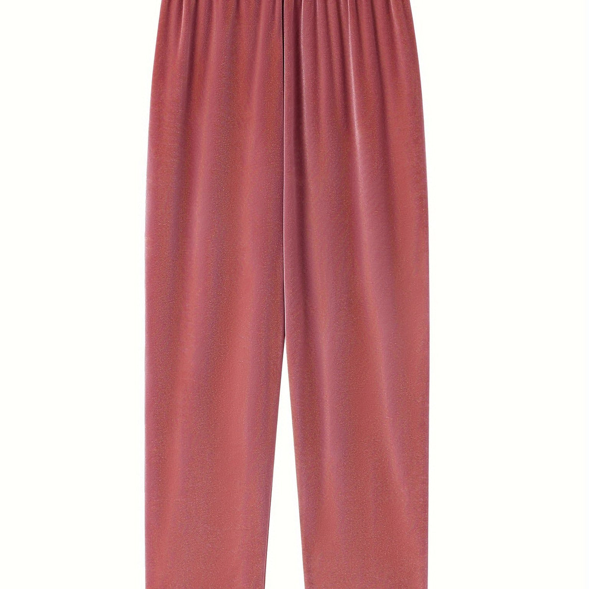  Velvet Lounge Pants Elastic Waist Medium Stretch