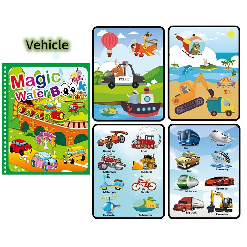 Watercolor Magic Book Toddler Reusable Painting Animal Coloring Book
