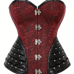 Gothic Strapless Corset Bustier Tummy Control Lace Up Jacquard Body Shaper