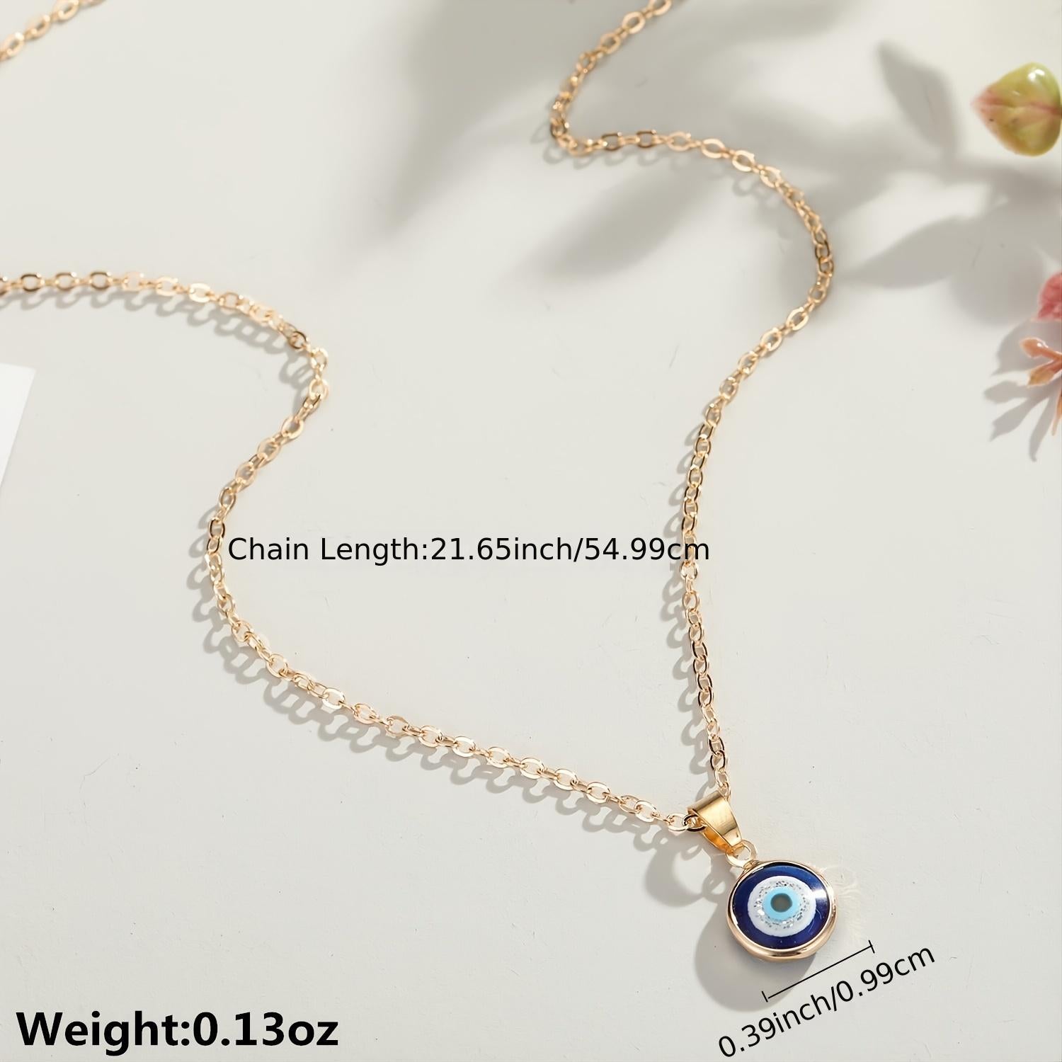 Devil's Eye Shape Pendant Necklace Adjustable Clavicle Chain