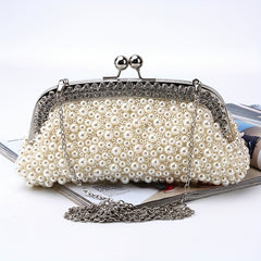 Rhinestone Pearl Evening Clutch Dinner Purse For Wedding Party Prom