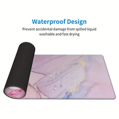 Large Marble Style Mouse Pad Non Slip Rubber Base Waterproof Keyboard Pad